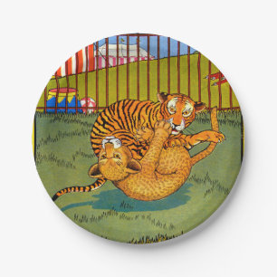 Assiettes En Carton lutte contre le tigre et le léopard