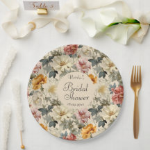 Luxe élégant rétro botanique douche nuptiale