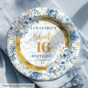 Assiettes En Carton Luxe Sweet 16 Plaques de table de Parties scintill