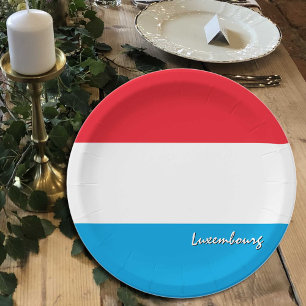 Assiettes En Carton Luxembourg Plaques Drapeau, fête, sports, Luxembou