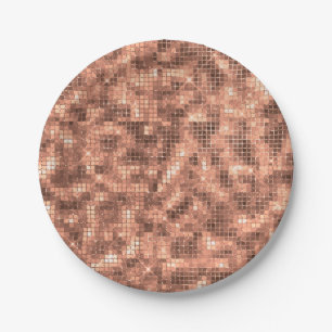 Assiettes En Carton Luxueux Paillettes Dorées Étincelantes Fille Fête