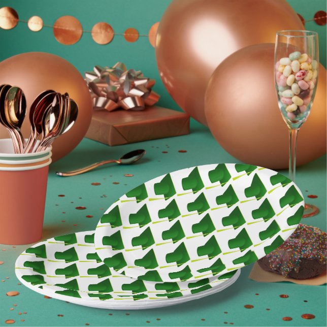 Assiettes En Carton Lycée, Collège Vert Casquette Motif (Multi)