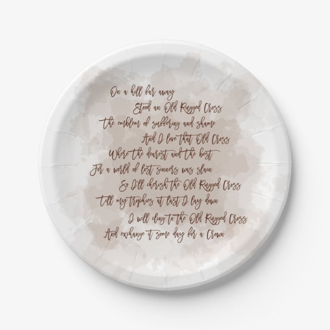 Assiettes En Carton Lyrics Old Rugged Cross Hymne Pâques (Devant)