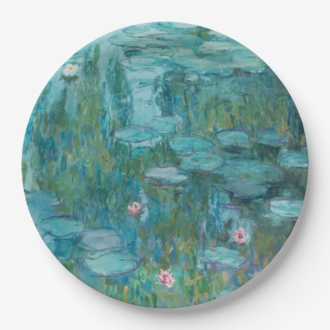 Assiettes En Carton Lys d'eau (par Claude Monet, 1915) (Devant)