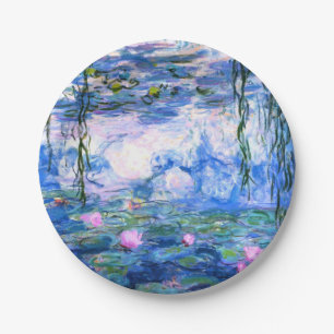 Assiettes En Carton Lys d'eau rose Monet 