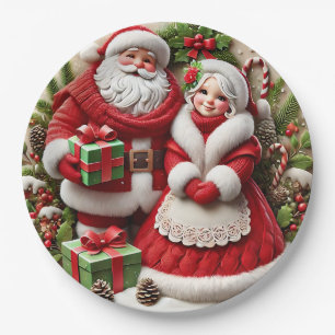 Assiettes En Carton M. et Mme le Père Noël