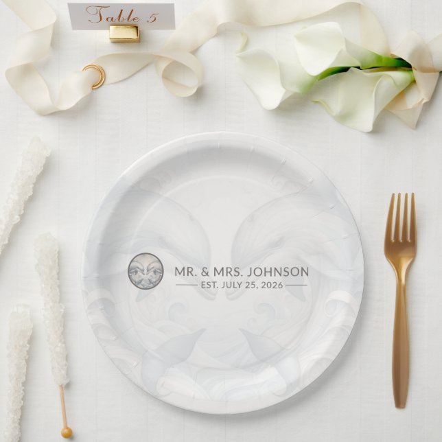 Assiettes En Carton M. et Mme Mariage (Mariage)