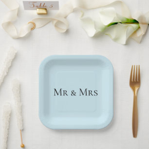 Assiettes En Carton M. & Mme Blue Color