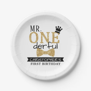 Assiettes En Carton M. ONEderful 1er anniversaire