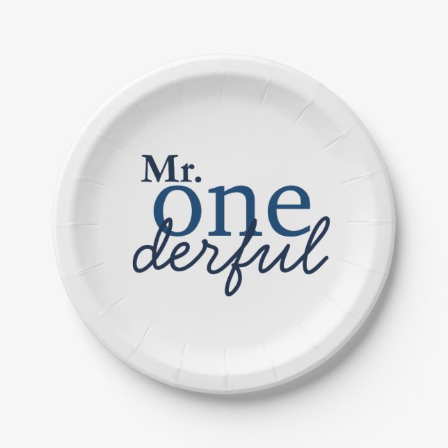 Assiettes En Carton M. Onederful Party Plaques (Devant)