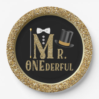 Assiettes En Carton M. ONEderful Plaques de papier d'anniversaire