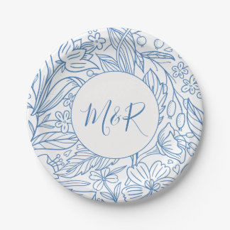 Assiettes En Carton M&R Bleu
