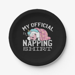 Assiettes En Carton Ma chemise de sieste officielle - Lazy sommeil Uni