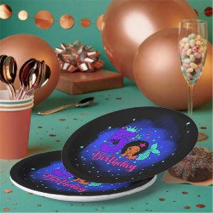 Assiettes En Carton Ma sirène du 5e anniversaire