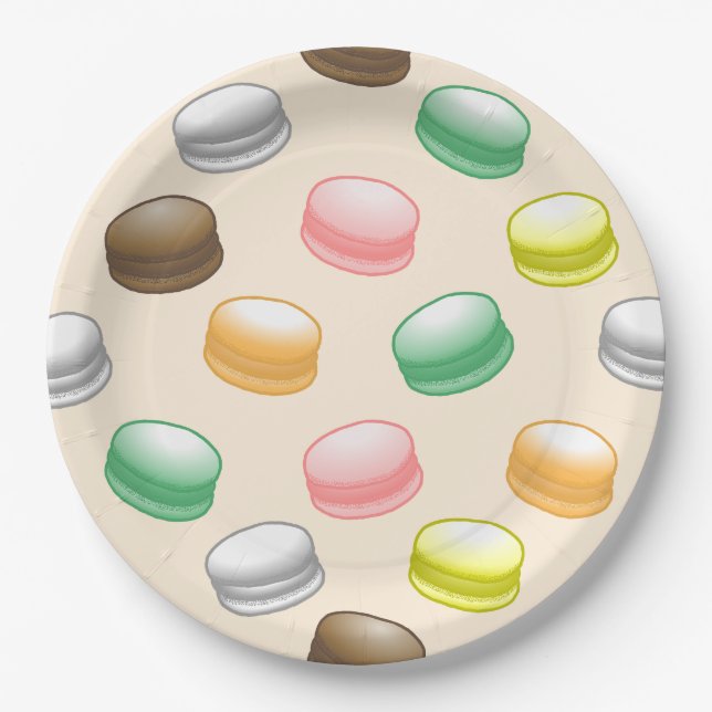 Assiettes En Carton Macarons Sweet 16 Party (Devant)
