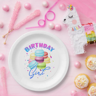 Assiettes En Carton Macarons Sweet Anniversaire Fille Bonbons Thème