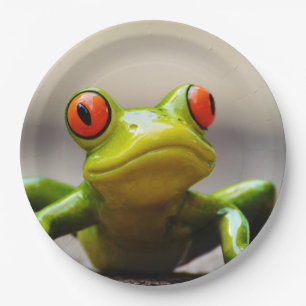 Assiettes En Carton Macro de grenouille