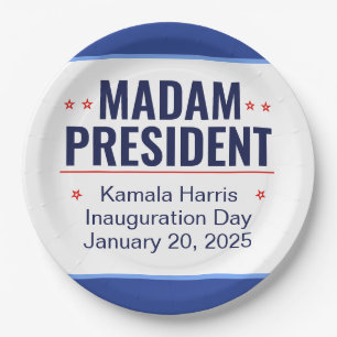 Assiettes En Carton Madame la Présidente Kamala Harris Inauguration