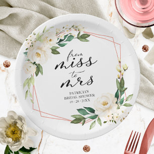 Assiettes En Carton Mademoiselle à Mme Greenery Papier de Fête des mar
