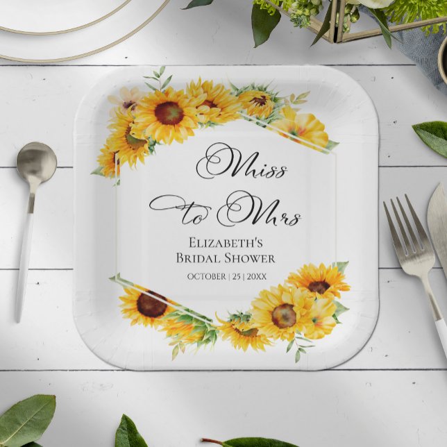 Assiettes En Carton Mademoiselle Devenue Madame | Fête de Mariage Tour (Créateur téléchargé)