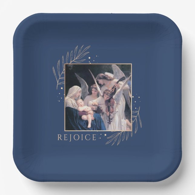 Assiettes En Carton Madonna et l'enfant avec les anges (Recto)