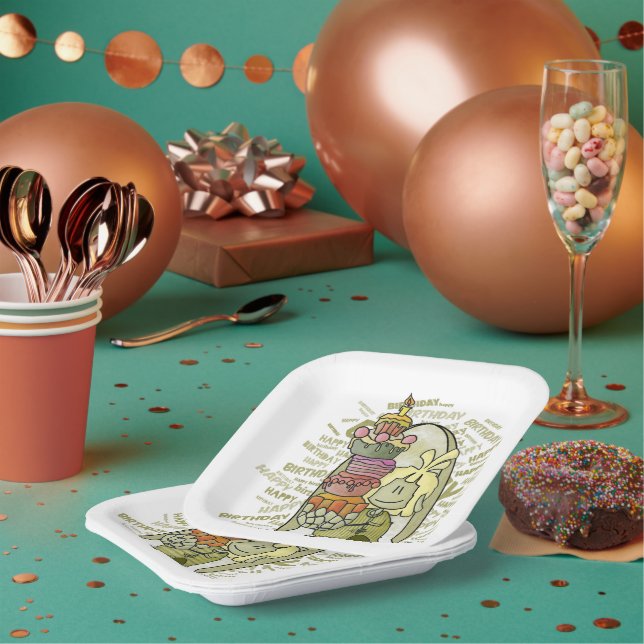 Assiettes En Carton Mael - Joyeux Anniversaire (Multi)