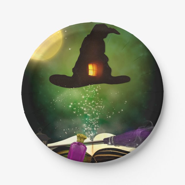 Assiettes En Carton Magic Casquette & Magic Spell Book Whimsical Fun P (Devant)