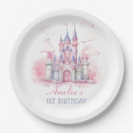 Assiettes En Carton Magic Princess Castle Plaque en papier d'anniversa