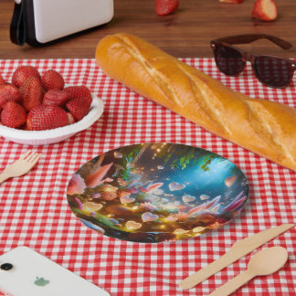 Assiettes En Carton Magical Glowing Flowers Heart Garden 