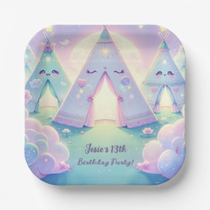 Assiettes En Carton Magique Cute Sleepover fête d'anniversaire