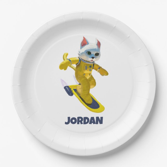 Assiettes En Carton Magnet de skateboard personnalisé (Devant)