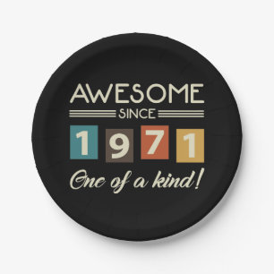 Assiettes En Carton Magnifique depuis 1971 Retro 50e anniversaire
