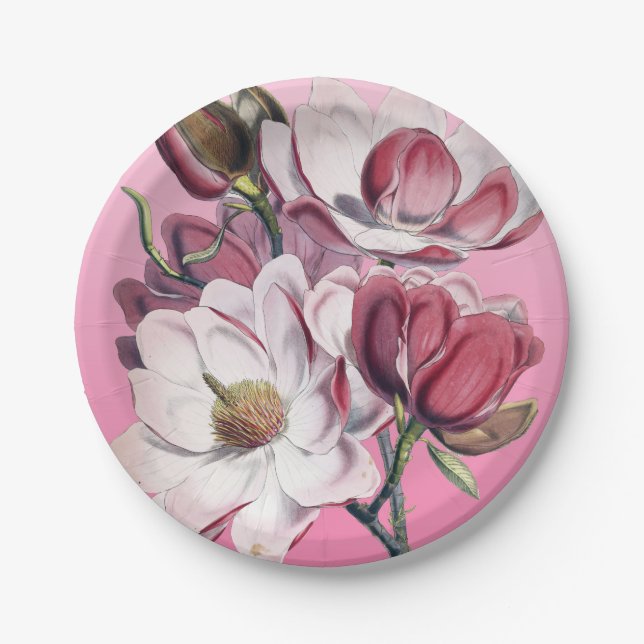 Assiettes En Carton Magnolia rose (Devant)