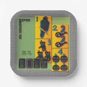 Assiettes En Carton Mah Jongg Plaques de papier Halloween