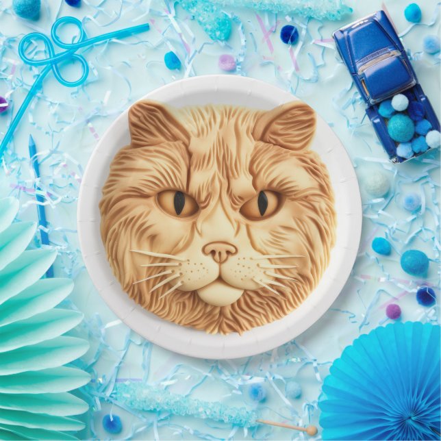 Assiettes En Carton Maine Coon Cat 3D Inspiré (Fête)