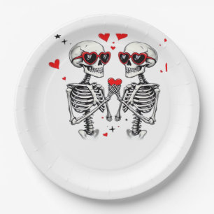 Assiettes En Carton Mains Coeur Squelette Pour Trending