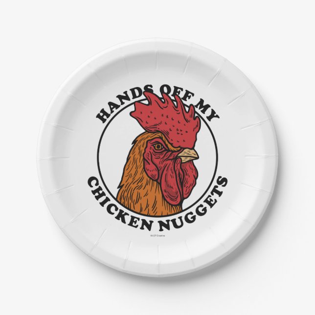 Assiettes En Carton Mains De Mes Nuggets De Poulet (Devant)