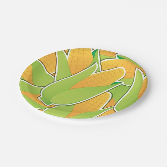 Assiettes En Carton Maïs funky (Angle)