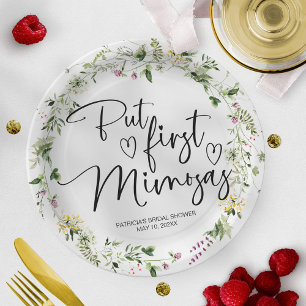Assiettes En Carton Mais la première Fête des mariées Fleur sauvage de
