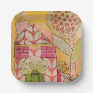 Assiettes En Carton Maison aux médias mixtes