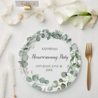 Assiettes En Carton Maison de verdure d'eucalyptus Personnaliser la fê