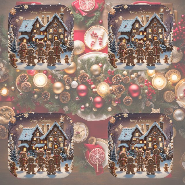 Assiettes En Carton Maison en pain d'épices et famille de pain d'épice (Créateur téléchargé)