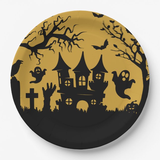 Assiettes En Carton Maison haunted (Devant)