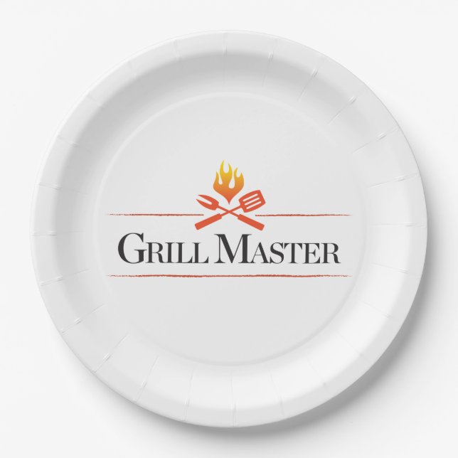 Assiettes En Carton Maître de gril (Devant)