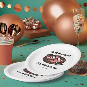 Assiettes En Carton Maître du Grill Bien Fait Drôle Cadeau BBQ Papa