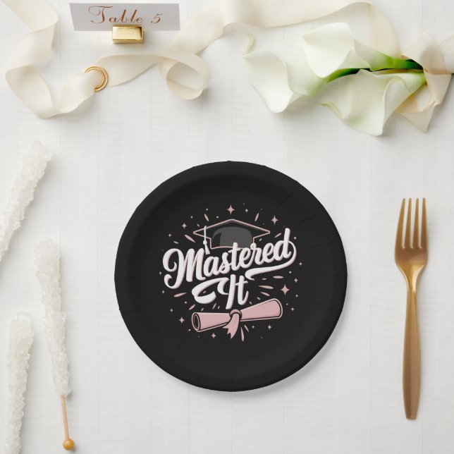 Assiettes En Carton Maîtrise Il Maîtrise Diplômé MBA (Mariage)
