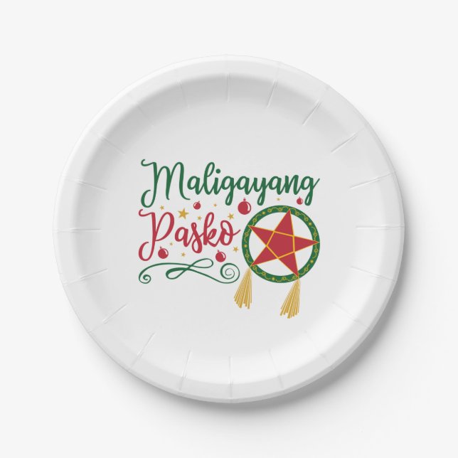 Assiettes En Carton Maligayang Pasko Philippines Noël Philippines (Devant)
