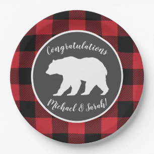 Assiettes En Carton Mama Bear Baby shower Woodland Lodge