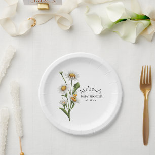 Assiettes En Carton Mama To Bee Theme Honeypeb Daisy Flower