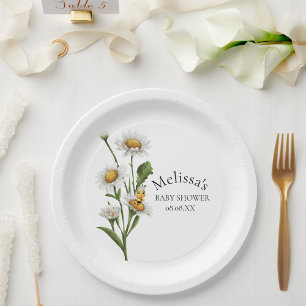 Assiettes En Carton Mama To Bee Theme Honeypeb Daisy Flower